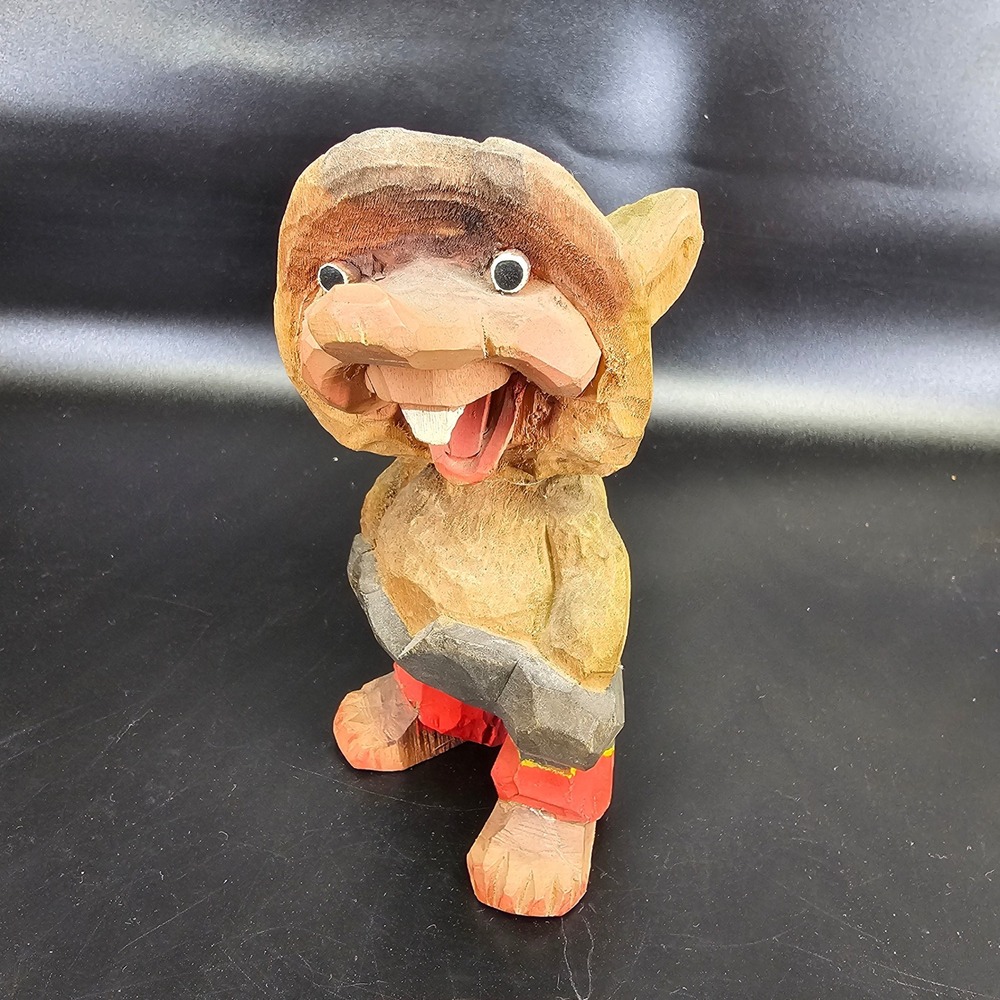 Troll Figurine 5" Vintage 1960s Henning Engelsen Norway Hand Carved‎ Wood